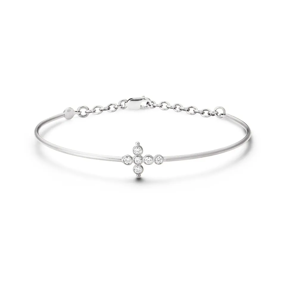 Aimée Aimer Petit AA jonc or blanc diamants medium