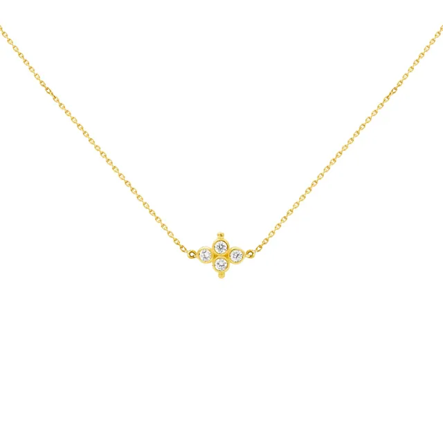 Aimée Aimer Delta collier or jaune 4 diamants