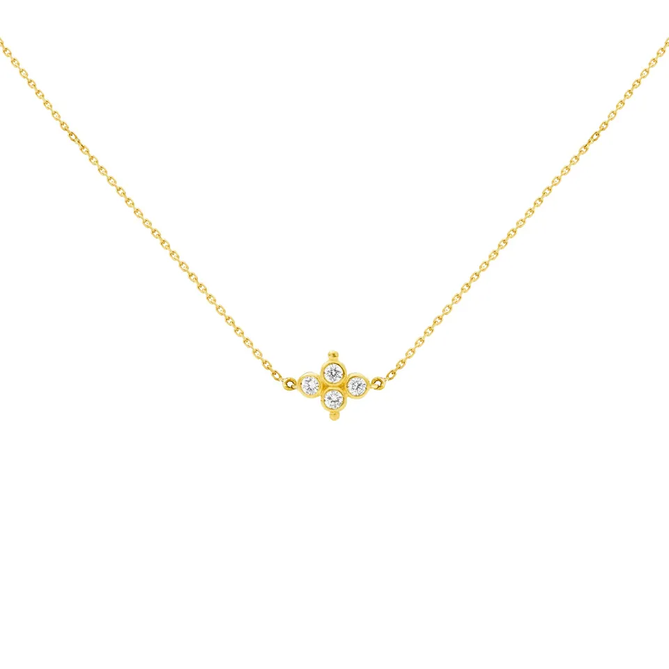 Aimée Aimer Delta collier or jaune 4 diamants