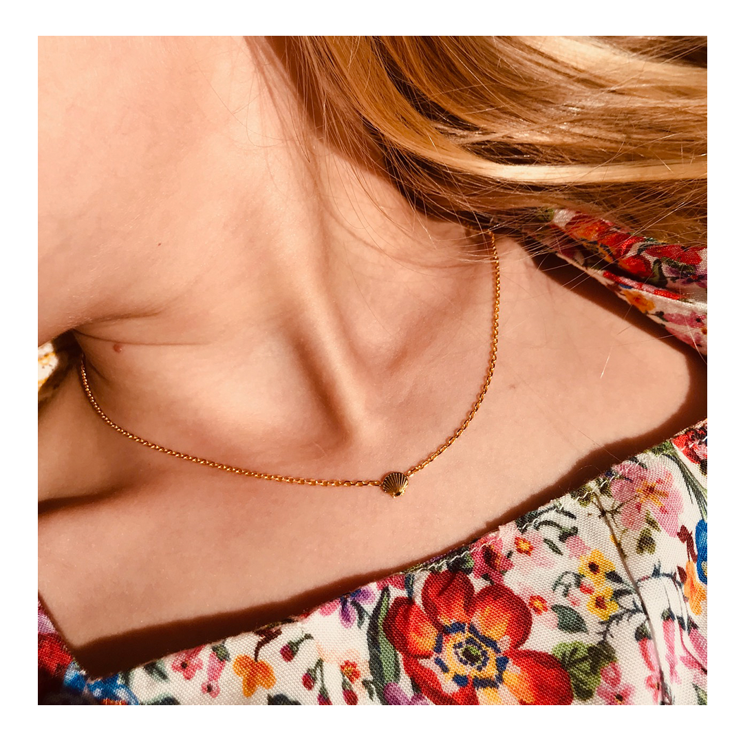 Adorabili Colliers Étoile Filante collier doré or fin 24k 36 cm