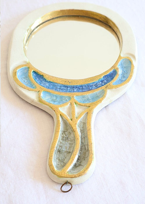 Mithé Espelt Mers du Sud miroir à main bleu 24,5 cm