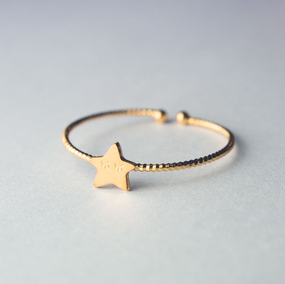 Adorabili Arc-en-ciel bague réglable dorée