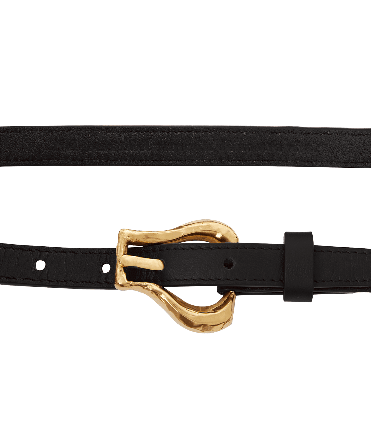 Alighieri Link Wanderlust ceinture cuir noir boucle dorée