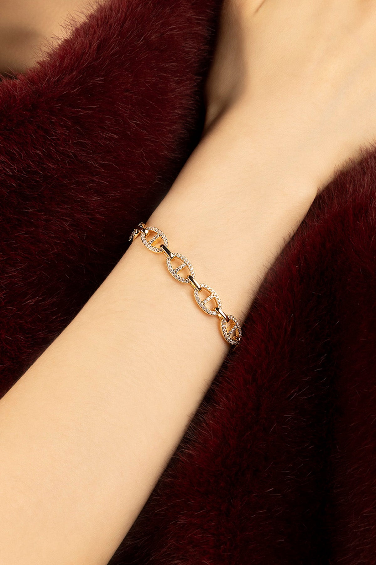 APM Monaco Yacht Club bracelet marine doré taille M 18 cm
