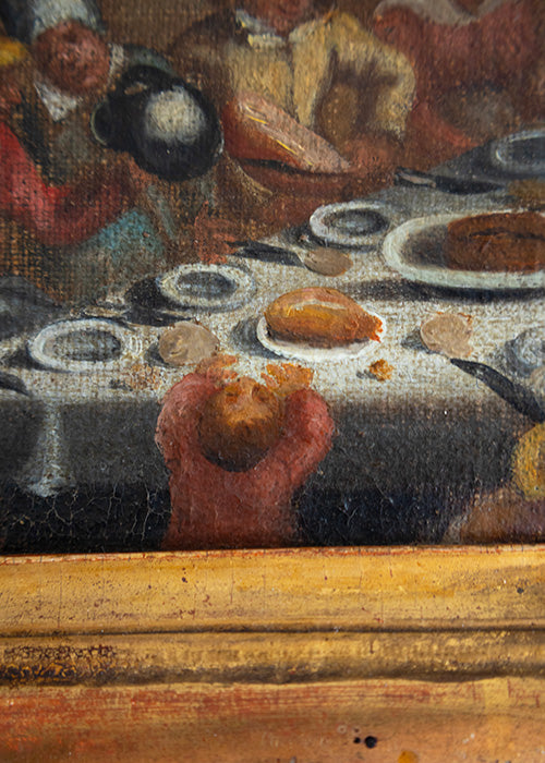 Aimée Aimer Œuvres Huile sur toile 10 x 15,5 cm banquet