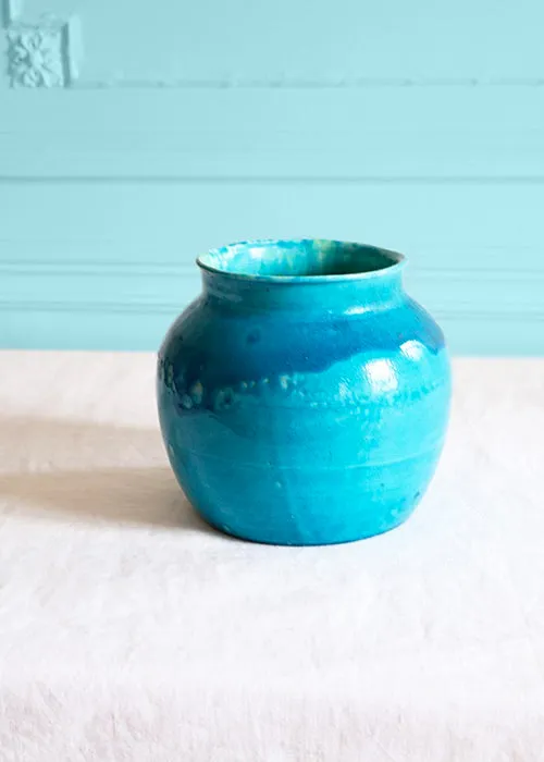 Aimée Aimer Vases Vase Mer Turquoise Jean Besnard faïence 16,5 cm