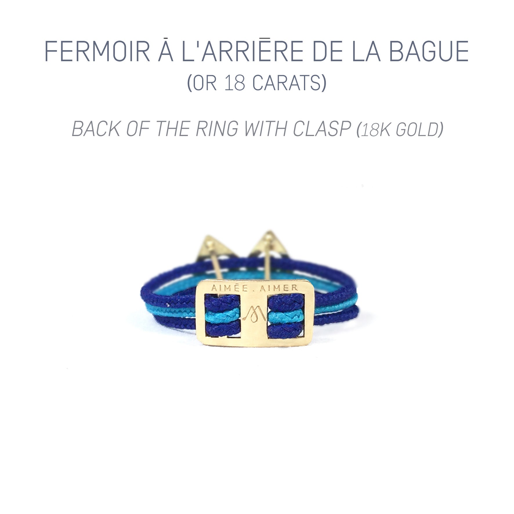 Aimée Aimer Alphabet bague 2 lettres or jaune diamant