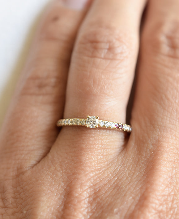 Aimée Aimer Spicy Love bague or jaune rubis diamants
