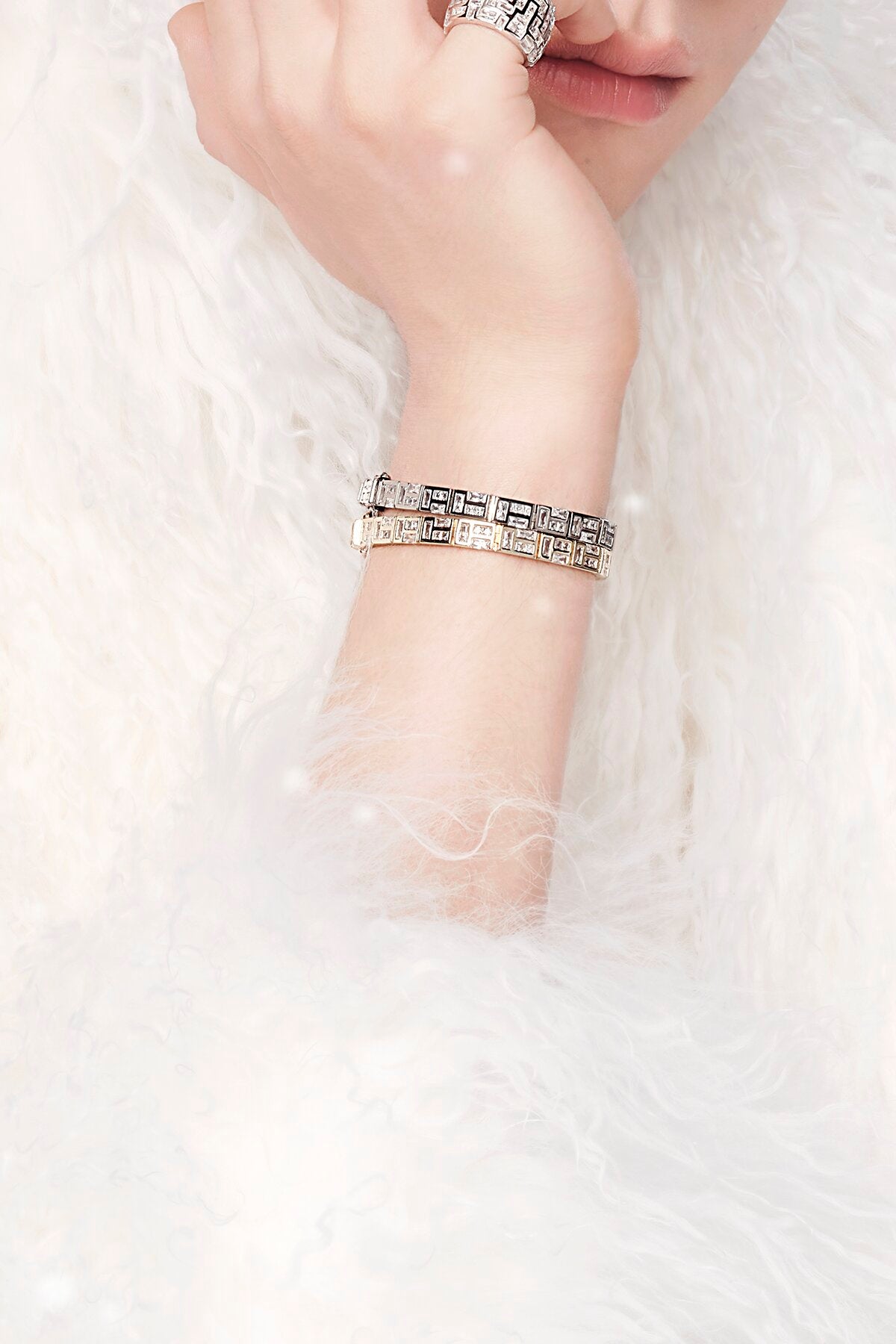 APM Monaco Festival Ice bracelet or jaune baguette