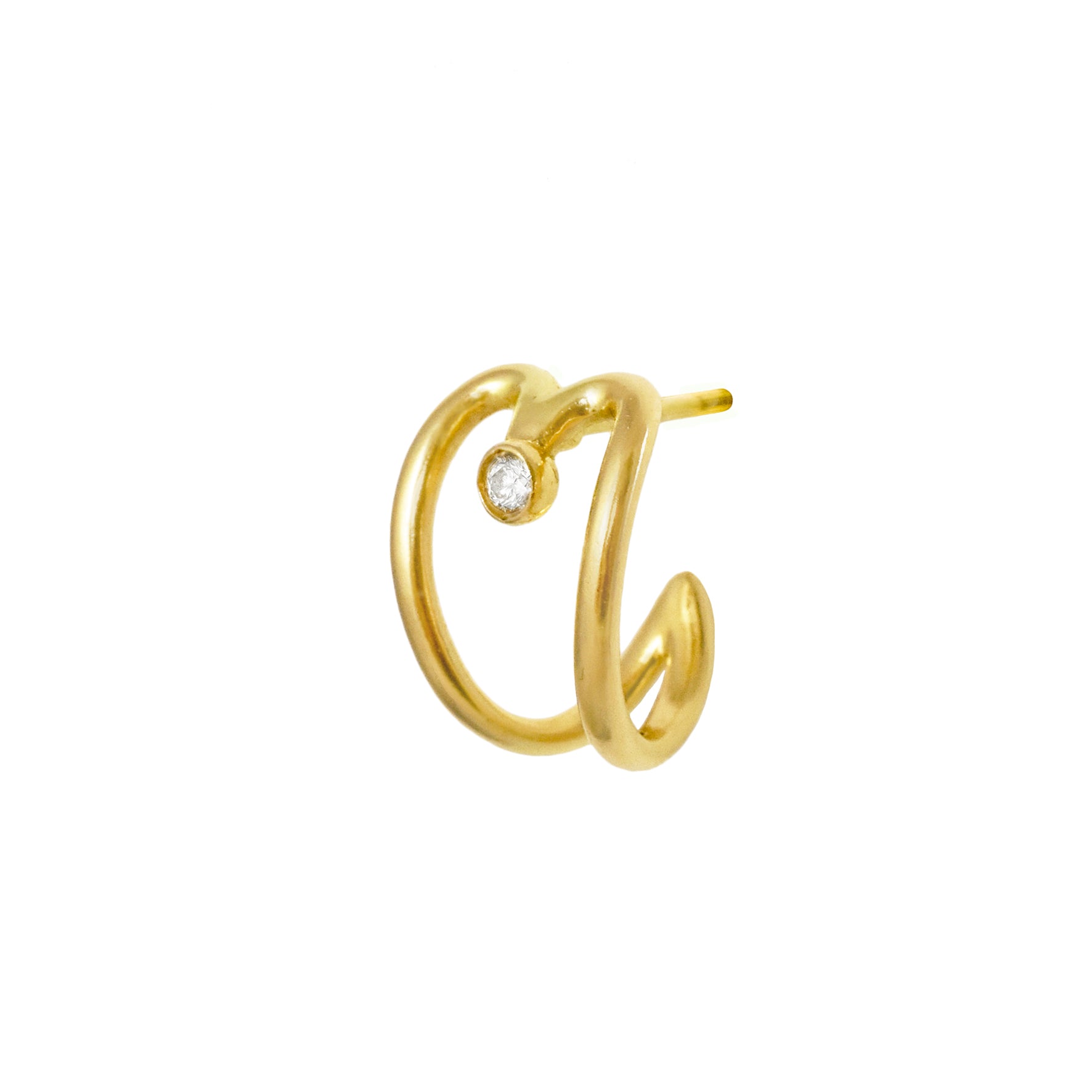 Aimée Aimer Double Love créole or jaune diamant unité