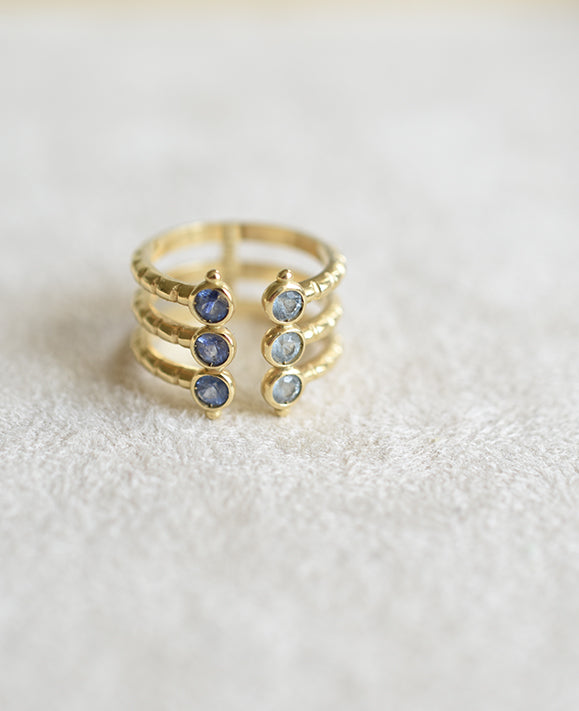 Aimée Aimer Folles Iguazu bague or jaune saphir taille 52
