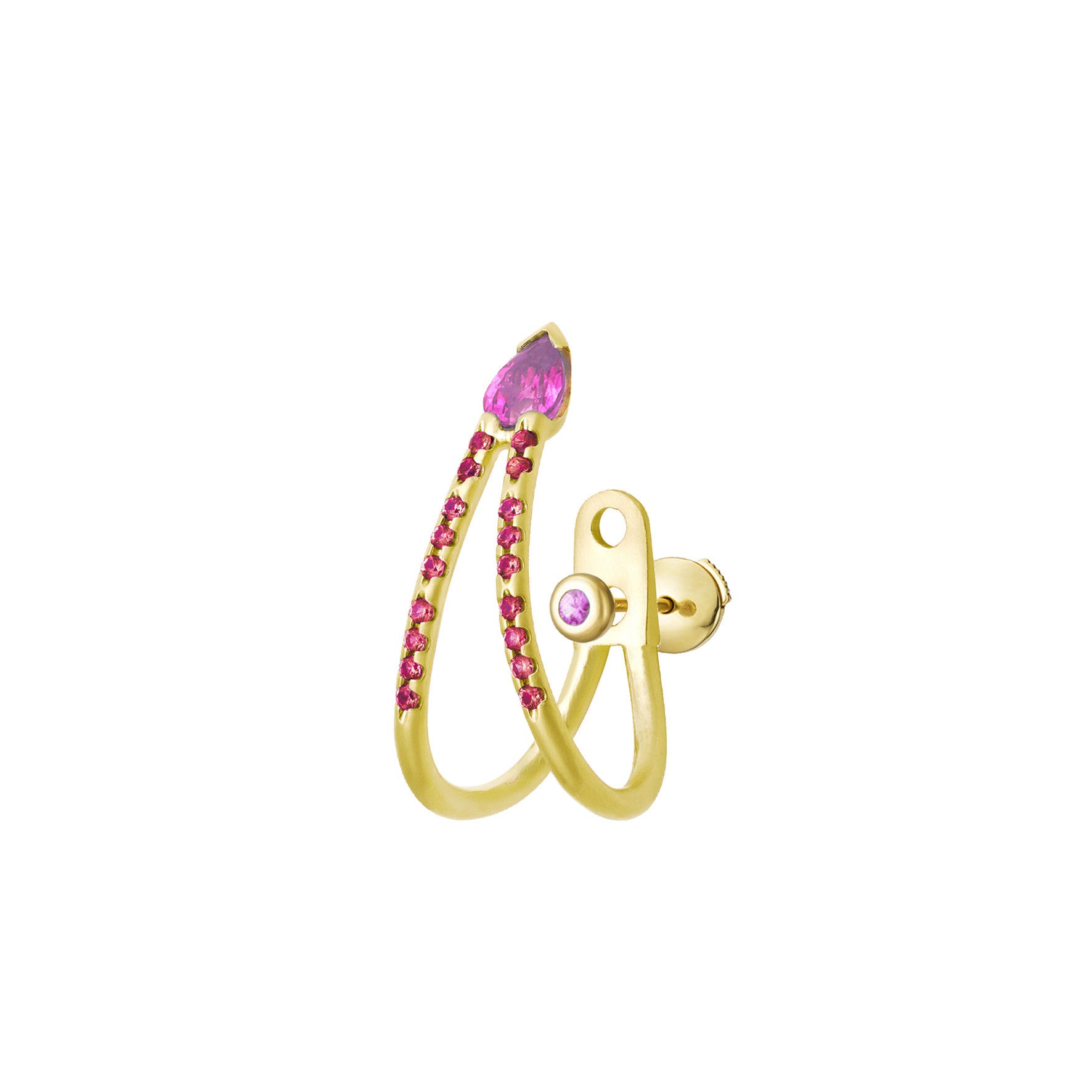 Aimée Aimer SkyLiane boucle d'oreille or jaune saphir rubis unité