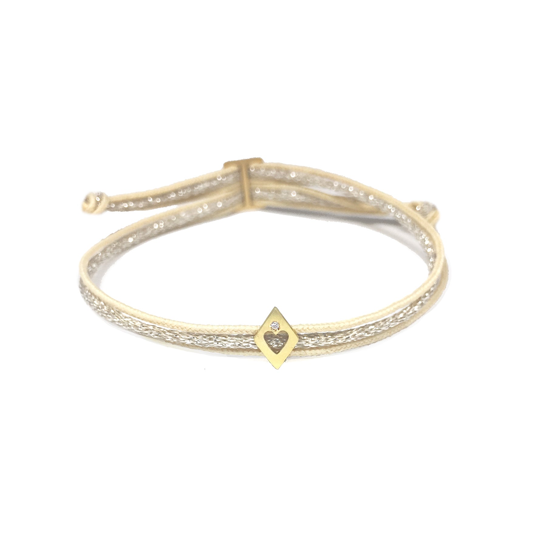 Aimée.Aimer L'Alphabet 1 Lettre Bracelet Or Jaune Diamant Bleu Denim