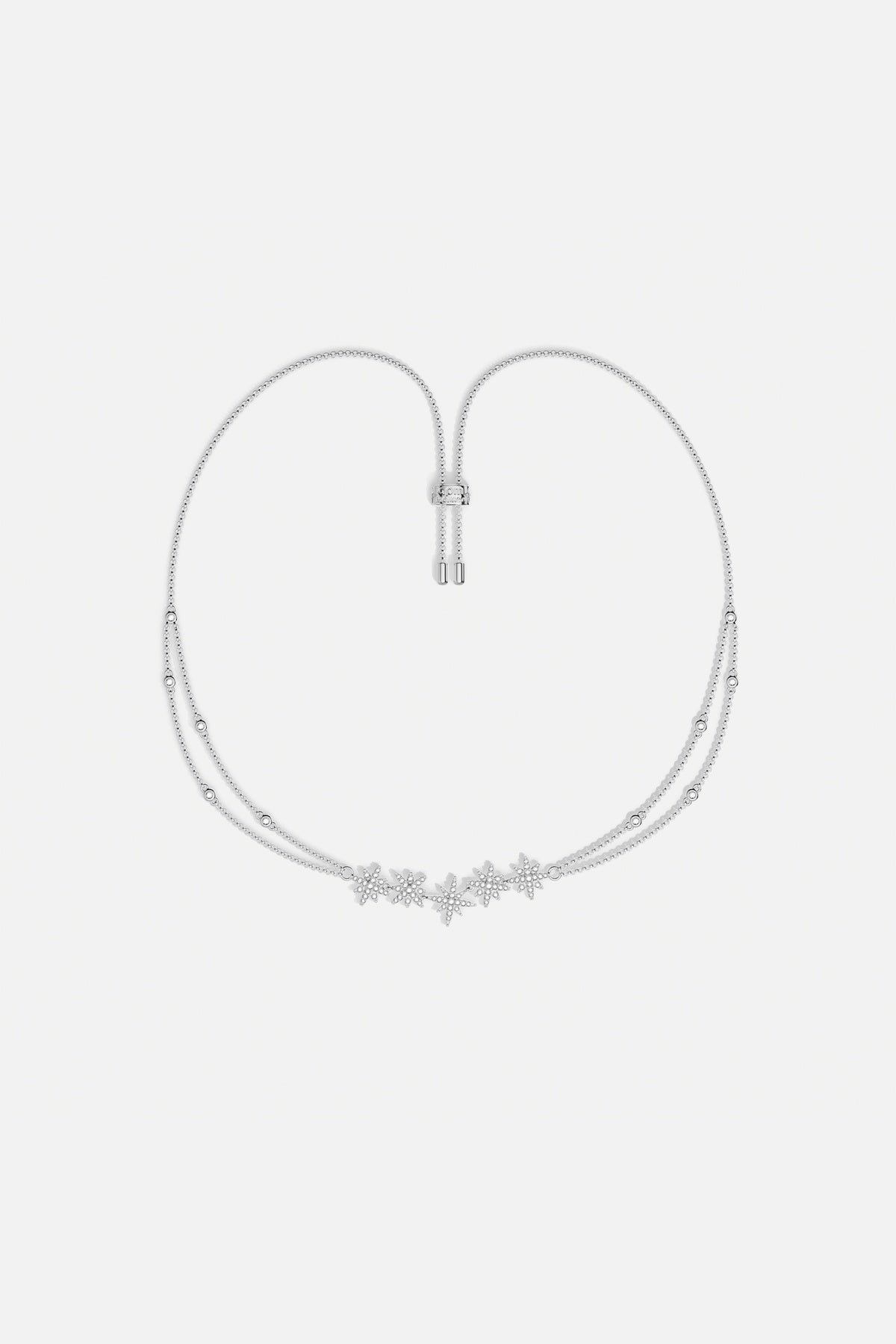 APM Monaco Météorites collier double chaîne étoile rhodié