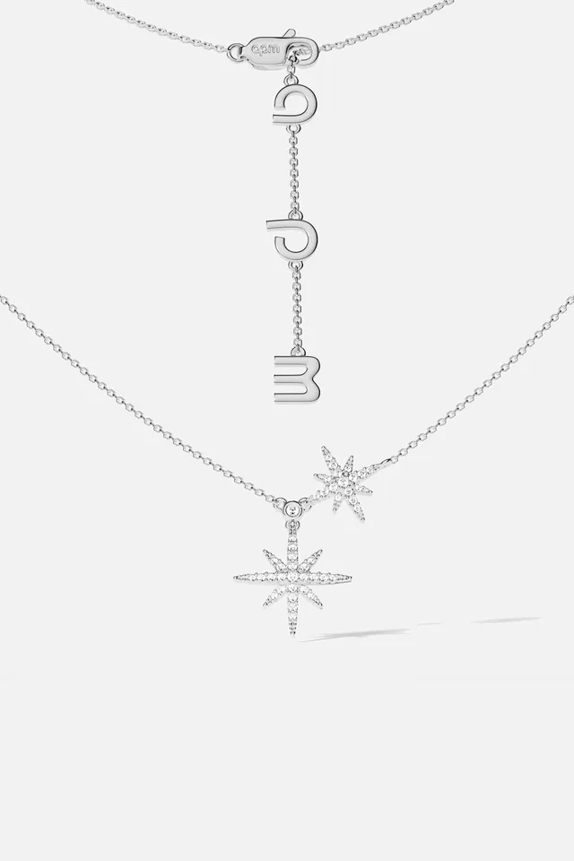 APM Monaco Météorites collier double blanc réglable