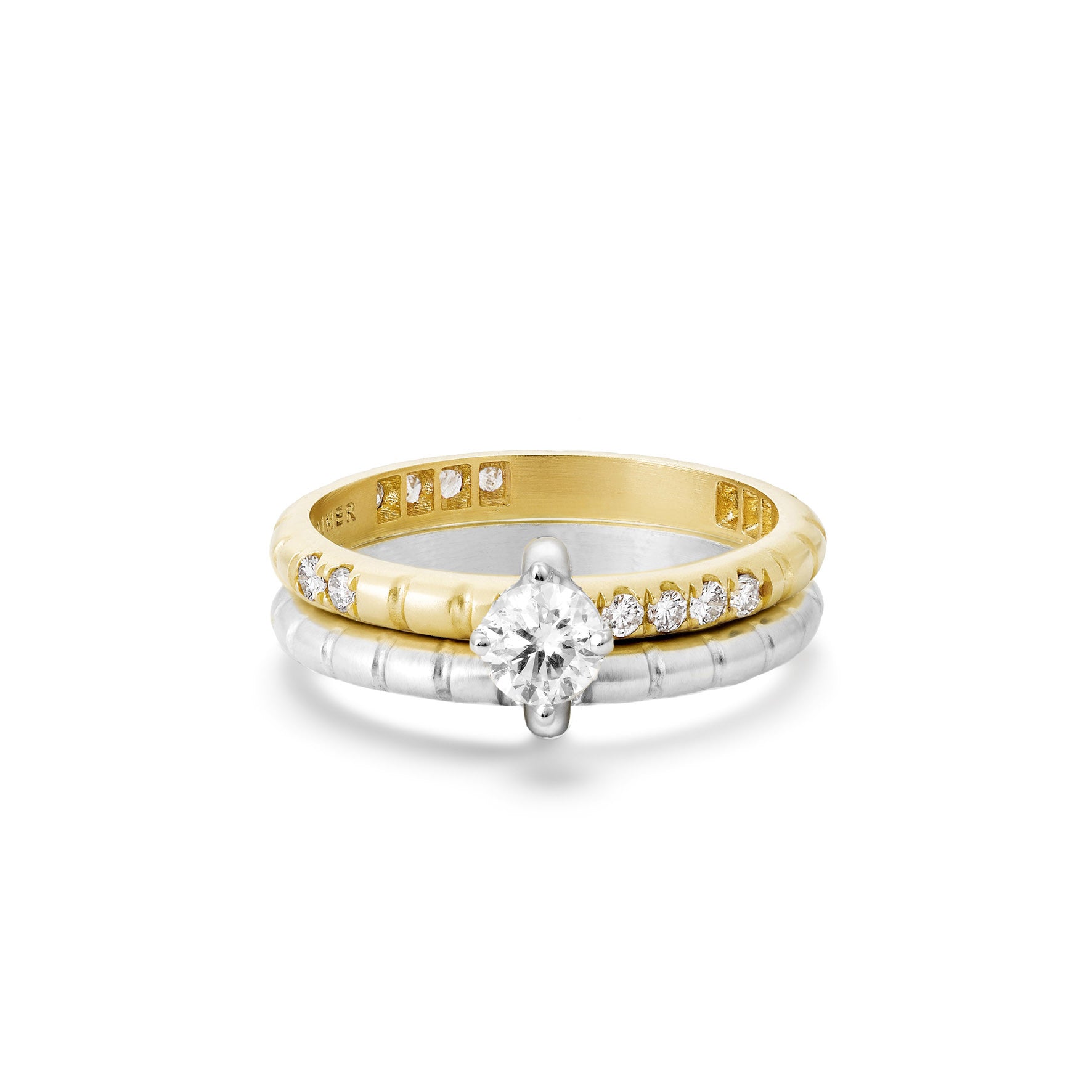Aimée Aimer Nous Bague Nous n°4 Or Bicolore Diamants