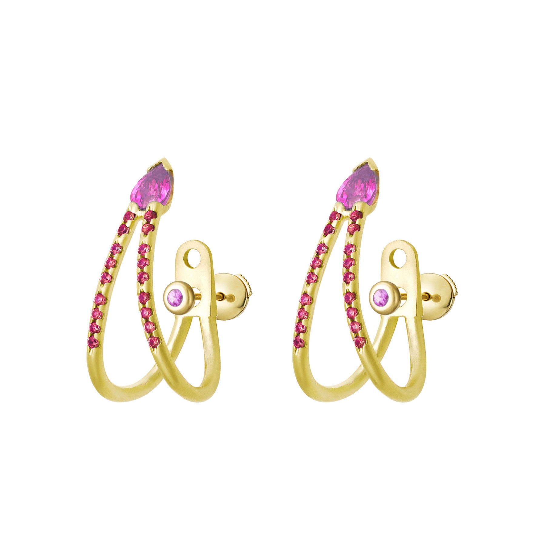 Aimée Aimer SkyLiane boucle d'oreille or jaune saphir rubis unité