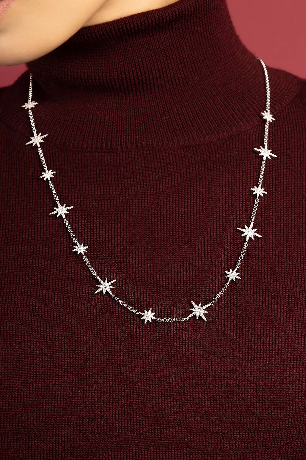 APM Monaco Météorites Multiple collier argent blanc ajustable