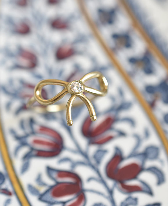 Aimée Aimer Nœud de Paris bague or jaune diamant 0,05 carat
