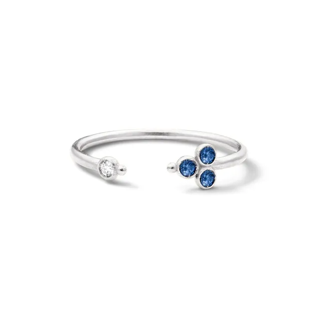 Aimée Aimer Delta bague or blanc saphirs diamant taille 52