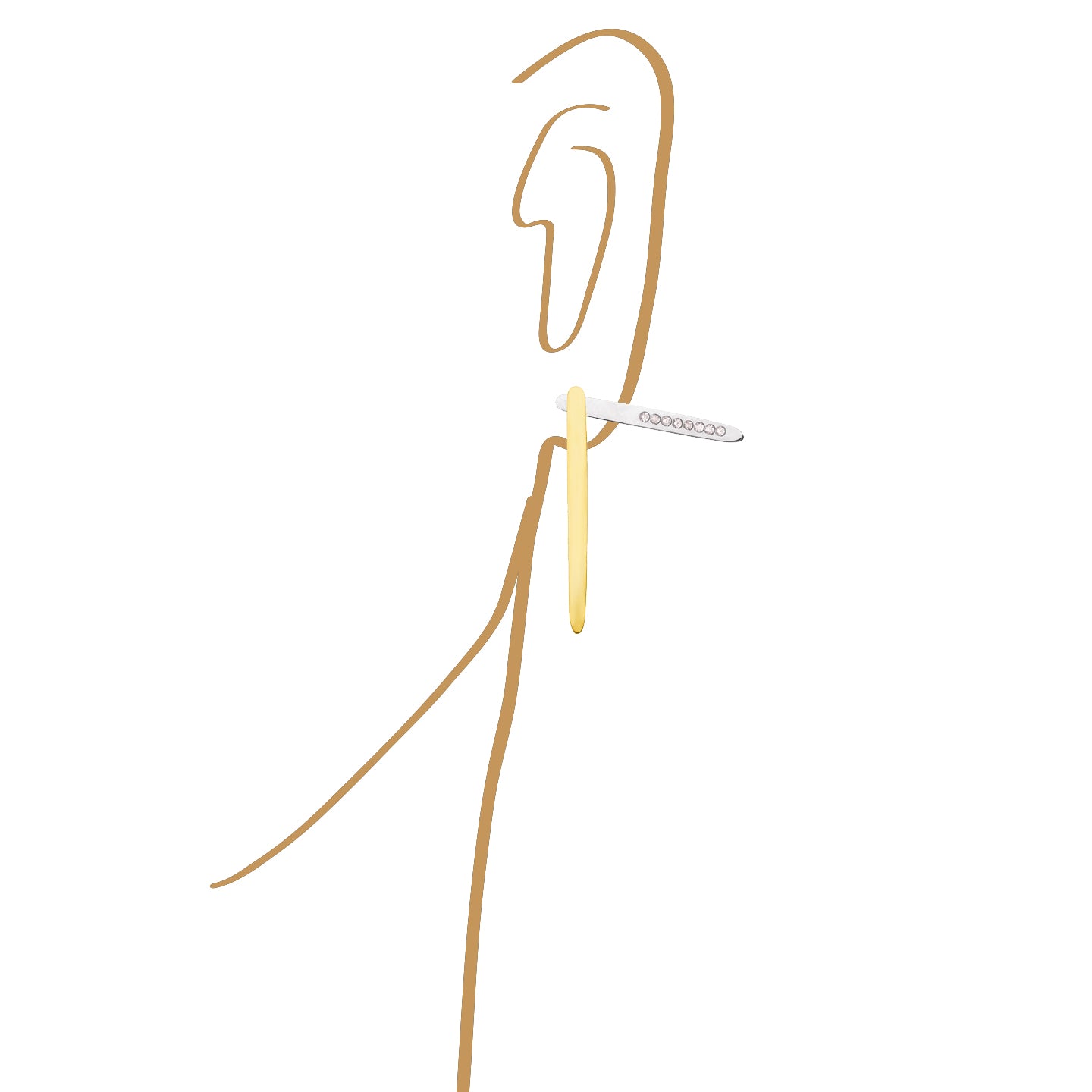 Aimée Aimer Sunrise Boucle oreille or jaune diamants paire