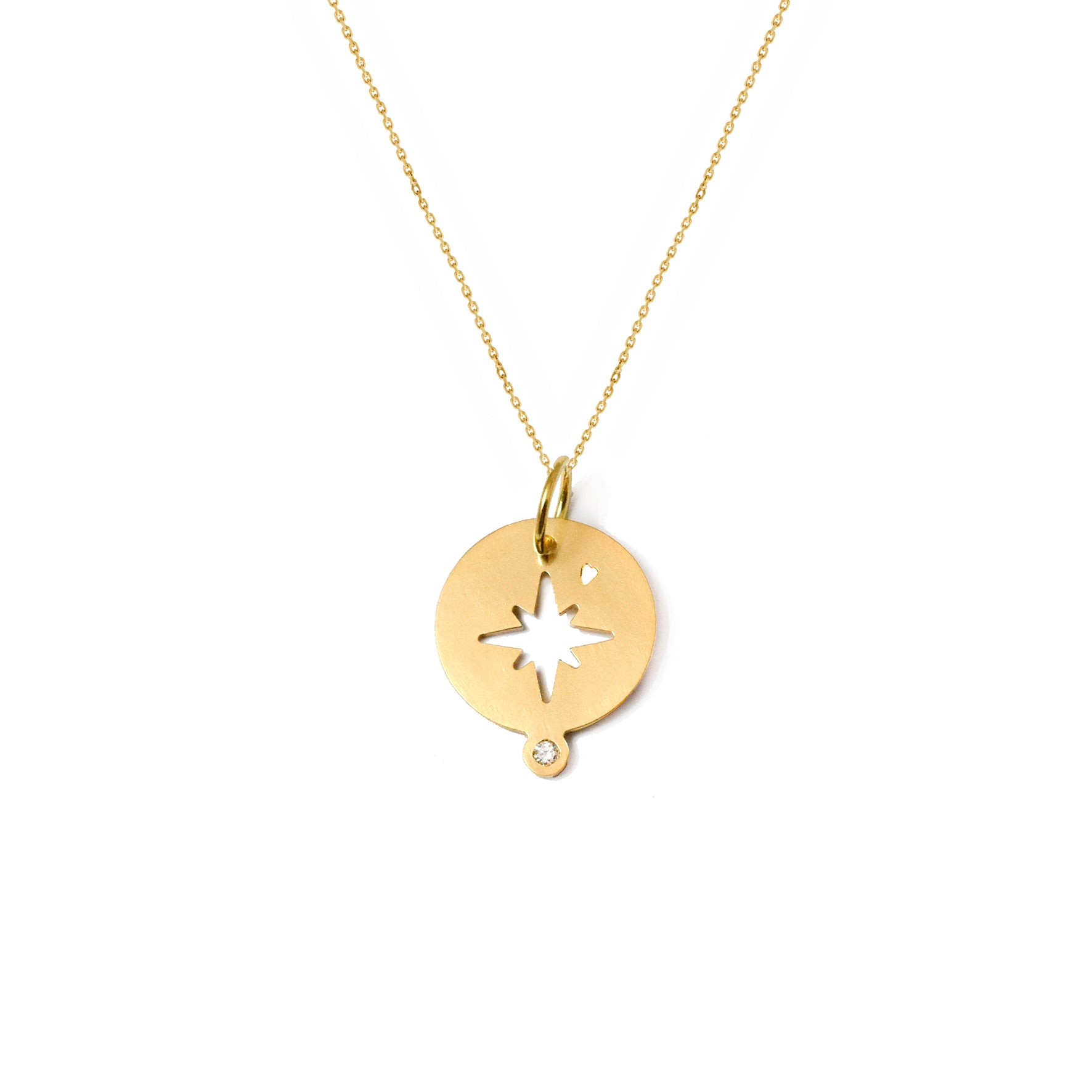 Aimée Aimer Étoile Médaille Or Jaune Diamant Seule