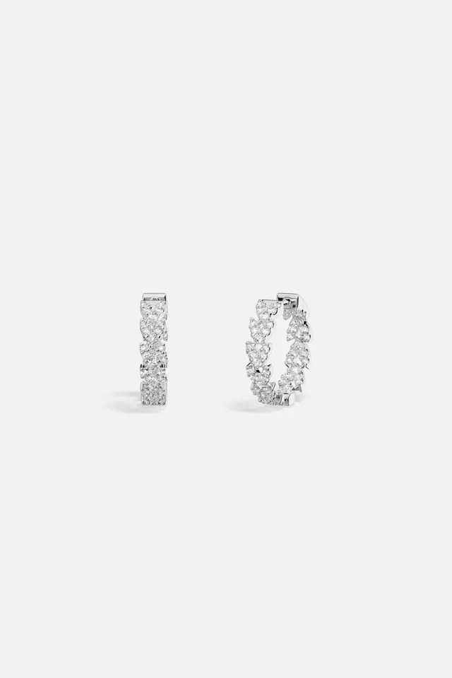 APM Monaco Automne Couture Créoles zircon blanc