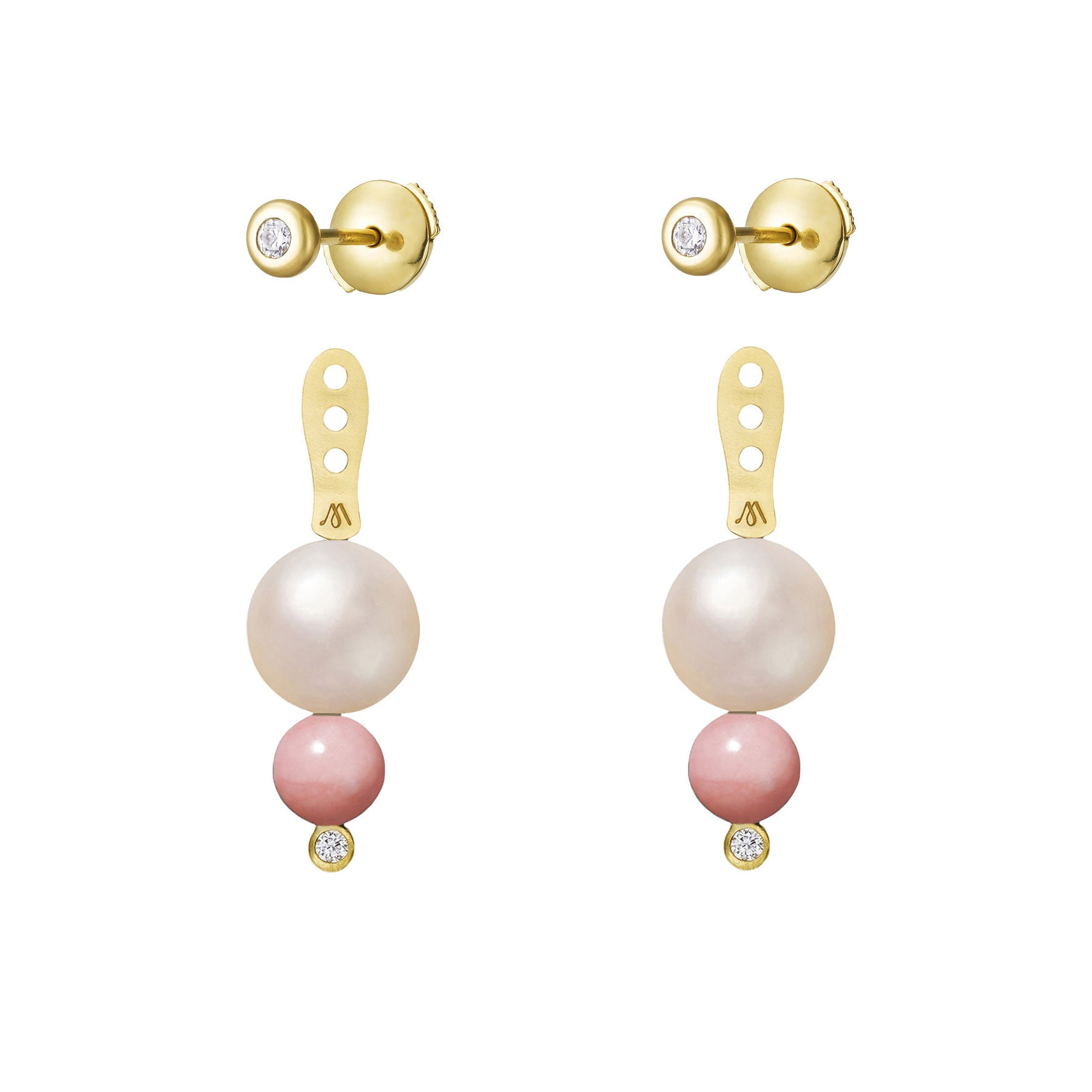 Aimée Aimer Chance dessous d'oreille or jaune perle opale diamant