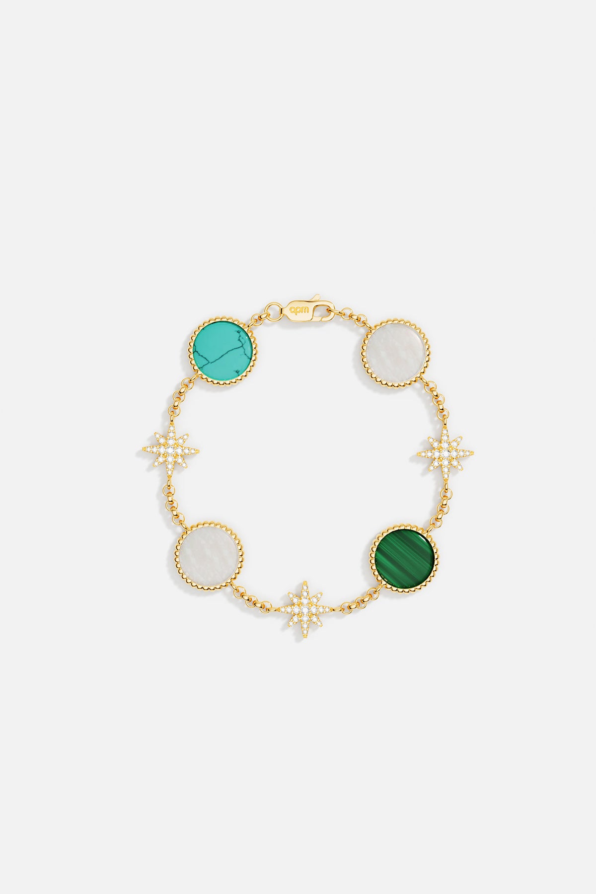 APM Monaco Méditerranée Valentine bracelet jonc doré tricolore taille M