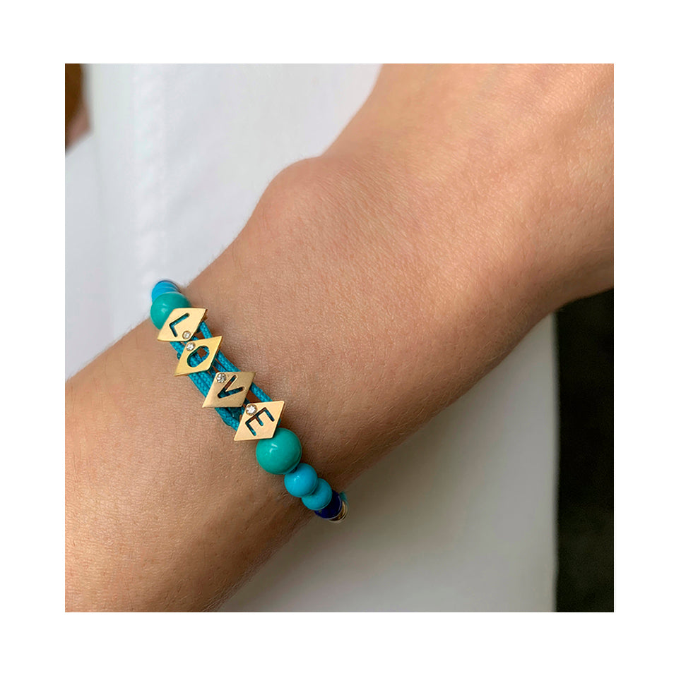 Aimée Aimer Aloha bracelet lettres or jaune diamant 6 lettres