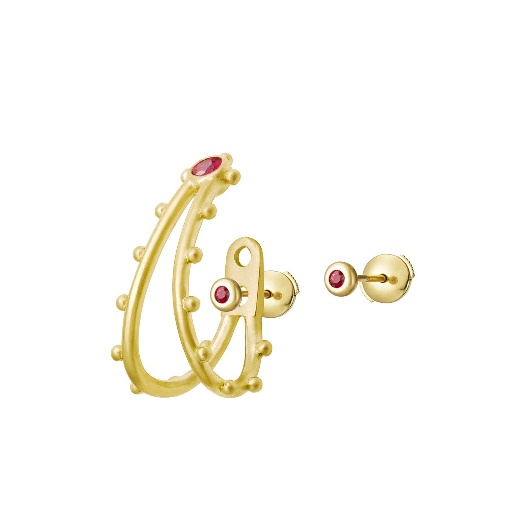 Aimée Aimer BubbleLiane Boucle oreille or jaune rubis unité
