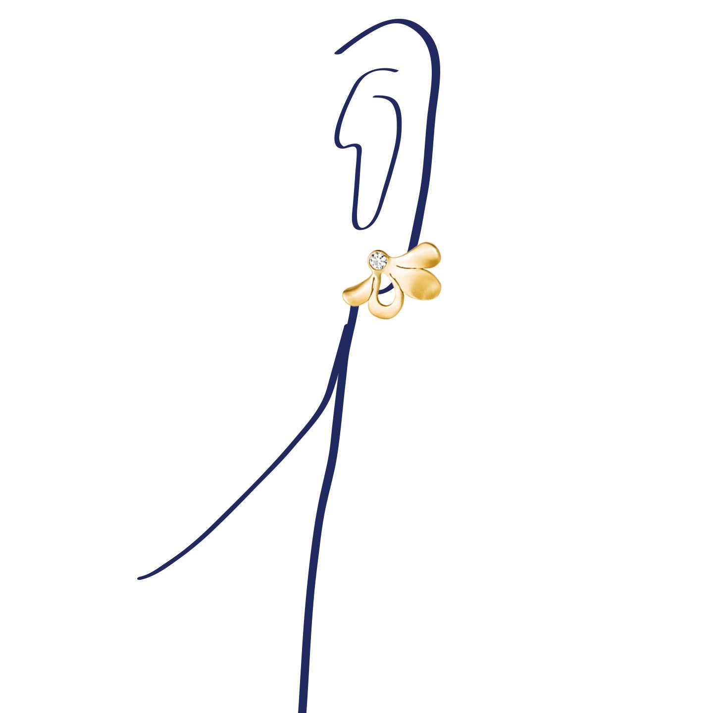 Aimée Aimer Pétale boucles oreilles or jaune diamants paire