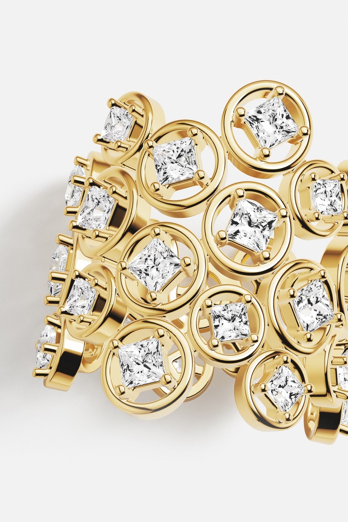 APM Monaco Soleil Bulles d'Eau Bague triple dorée
