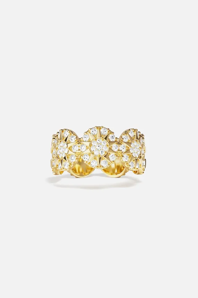 APM Monaco Soleil bague soleil dorée zircons