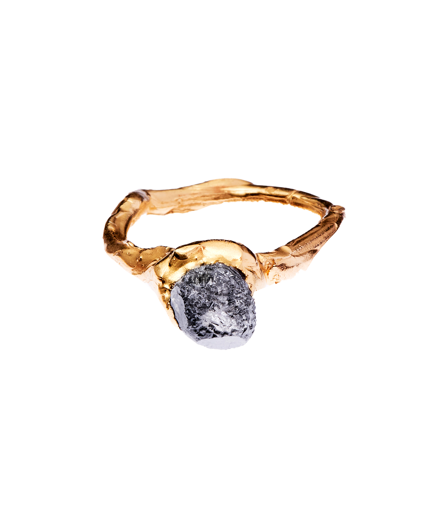 Alighieri Rocky Road bague or diamant texturée