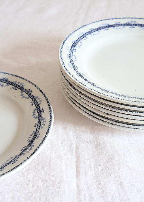 Aimée Aimer Art de la table assiettes Gien Bleu Nuit lot 8