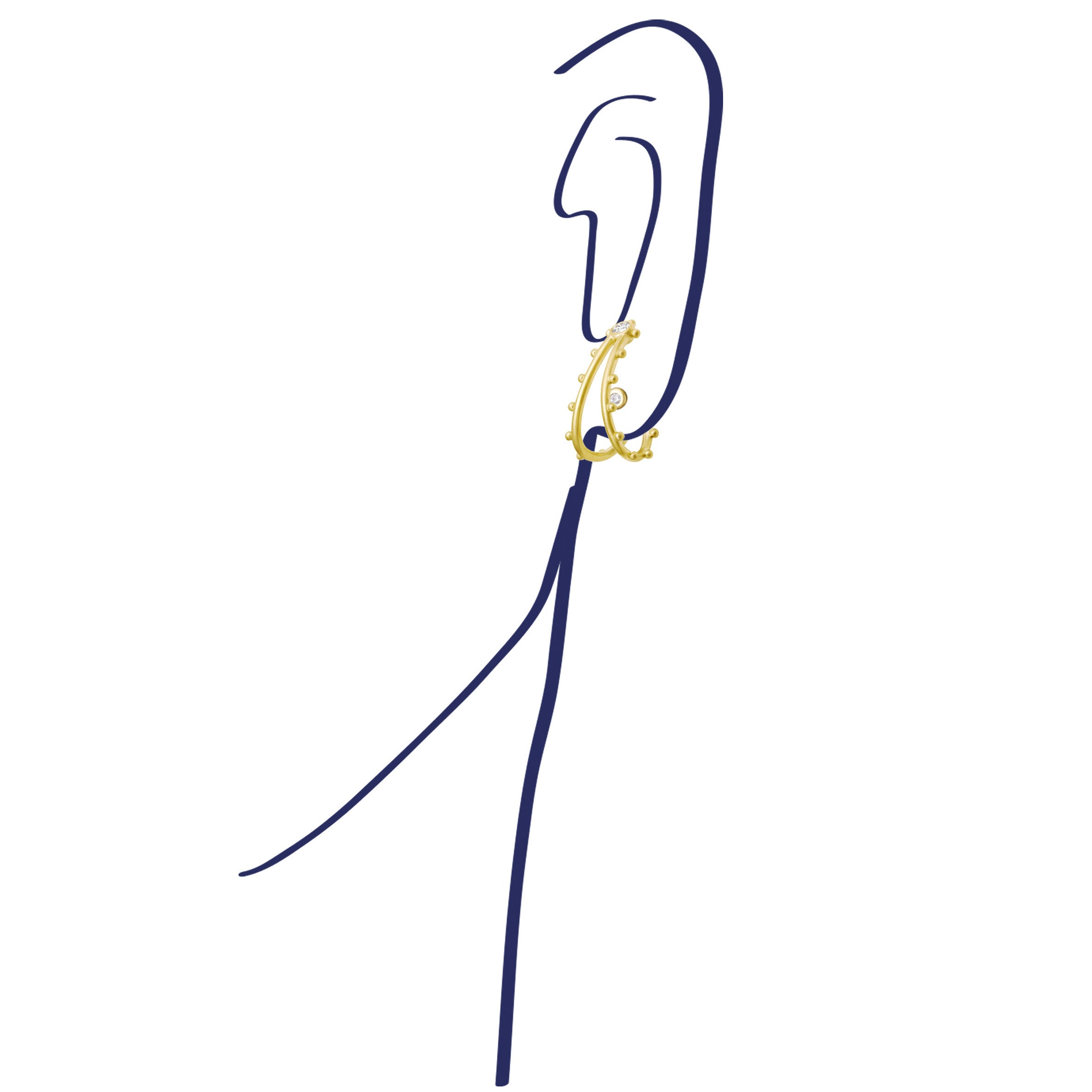 Aimée Aimer BubbleLiane boucle d'oreille or jaune diamant à l'unité