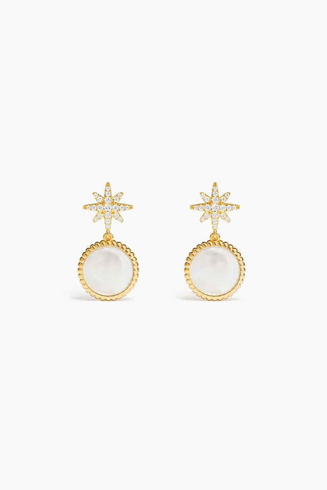 APM Monaco Méditerranée Valentine boucles nacre dorées