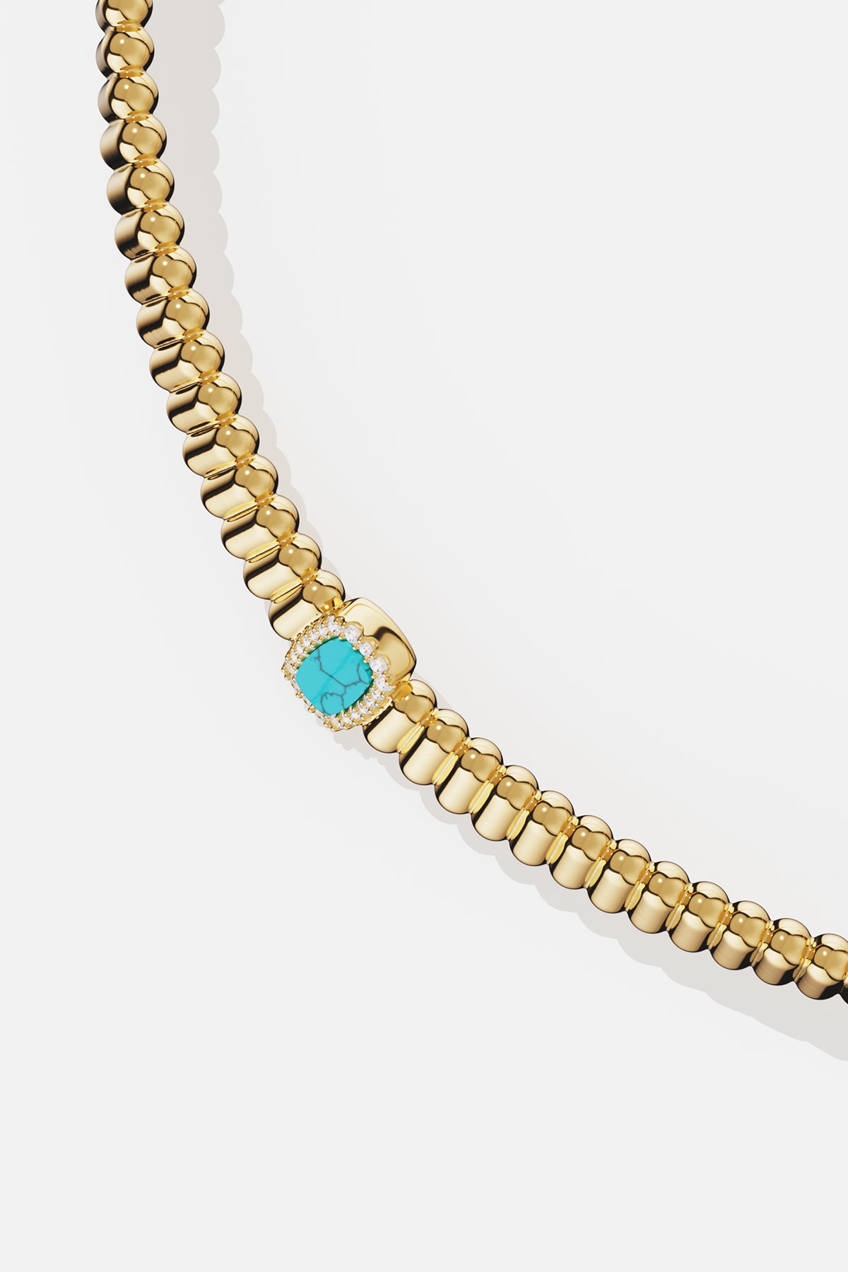 APM Monaco Méditerranée Les Calanques choker turquoise doré