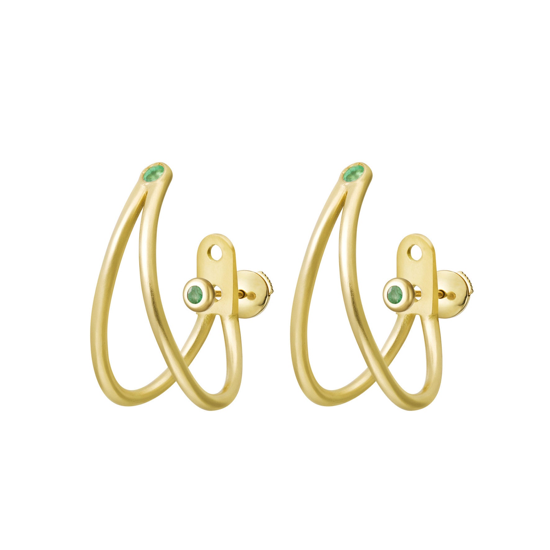 Aimée Aimer Liane boucle d’oreille or jaune émeraude unité