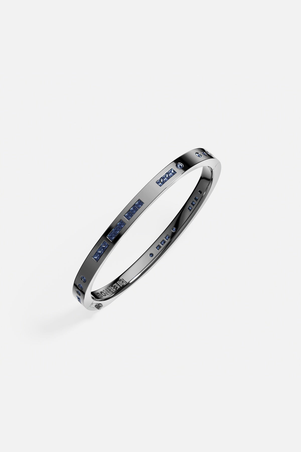 APM Monaco Morse Code BONHEUR jonc gris bleu