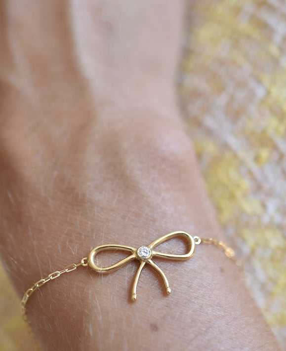 Aimée Aimer Nœud de Paris Bracelet or jaune diamant 17 cm