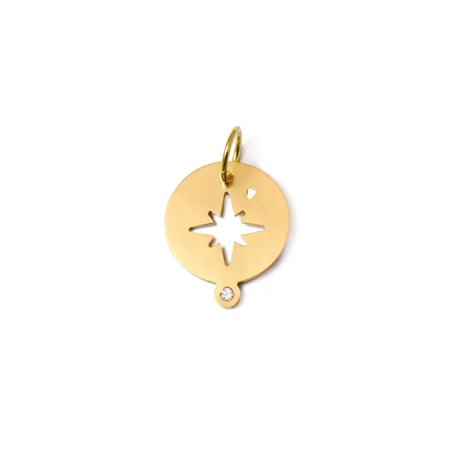 Aimée Aimer Étoile Médaille Or Jaune Diamant Seule