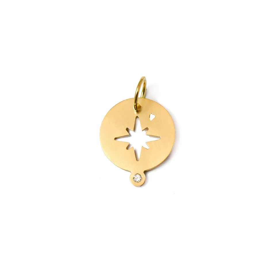 Aimée Aimer Étoile Médaille Or Jaune Diamant Seule