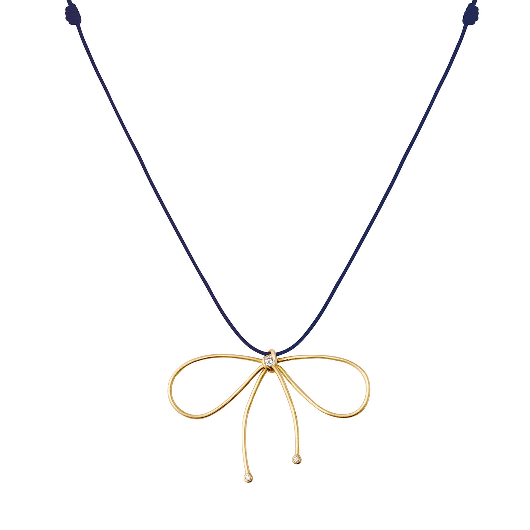 Aimée Aimer Nœud de Paris collier or jaune diamants bleu marine