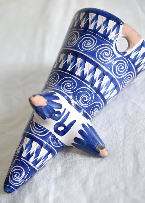 Aimée Aimer Vases bouquetière bleue céramique 21 cm pièce unique