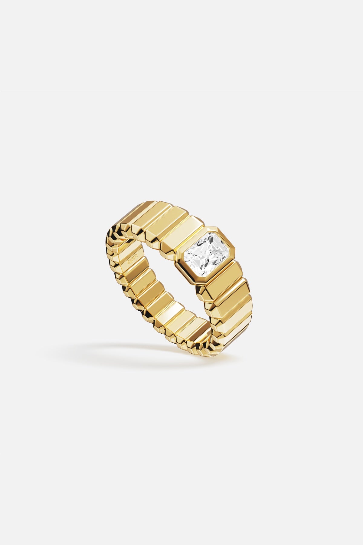 APM Monaco Automne Graphique bague dorée zircon