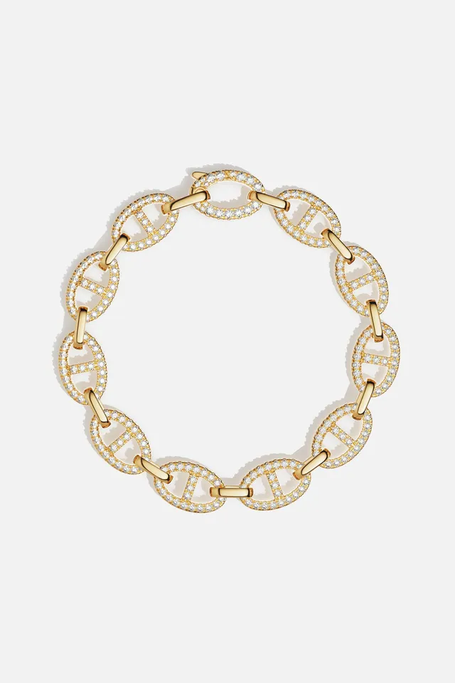 APM Monaco Yacht Club bracelet marine doré taille M 18 cm
