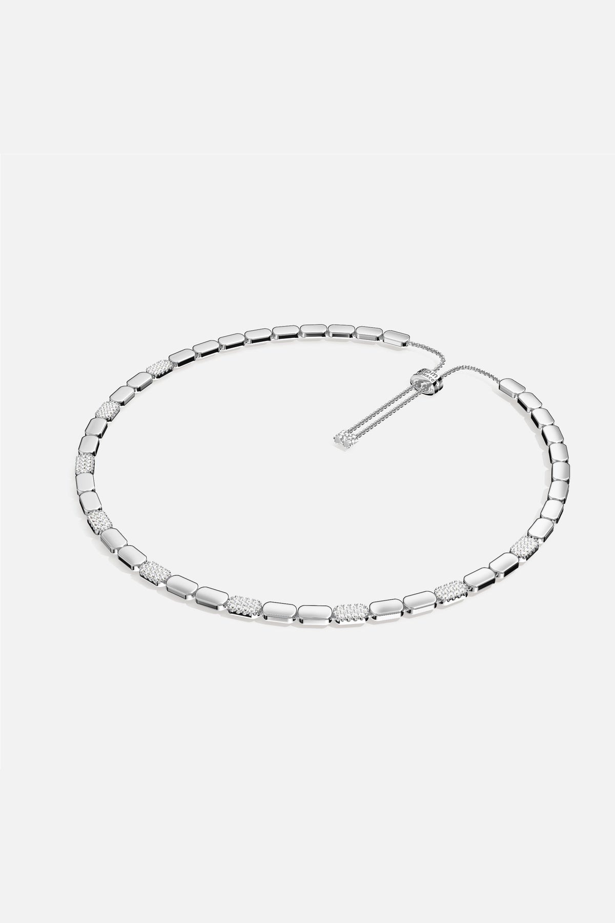 APM Monaco Yacht Club Pavage collier chaîne blanche zircon
