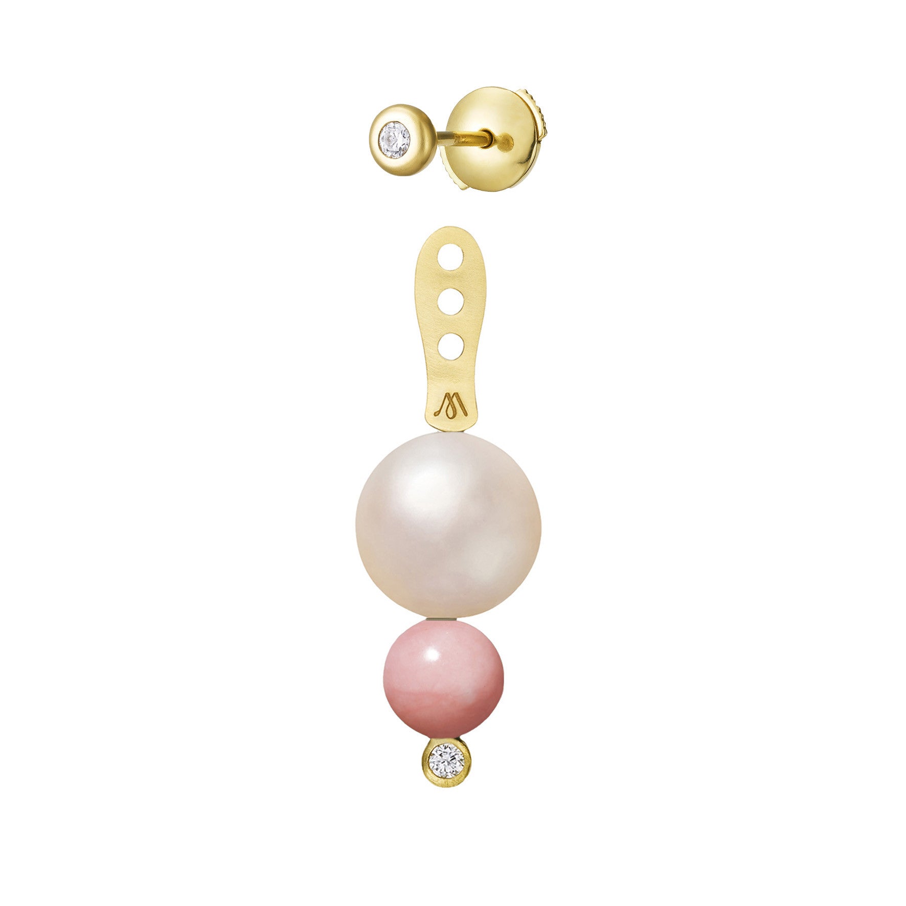 Aimée Aimer Chance dessous d'oreille or jaune perle opale diamant